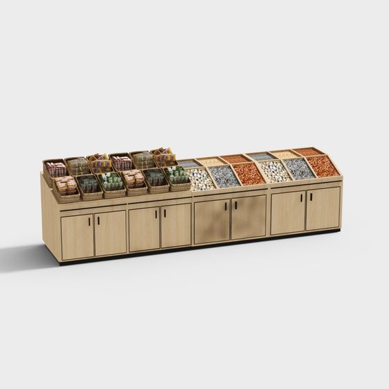 Low-Poly Supermarket Shelf 3D model