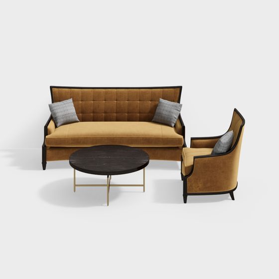 Cozy Retreat 3D model Sofa Set