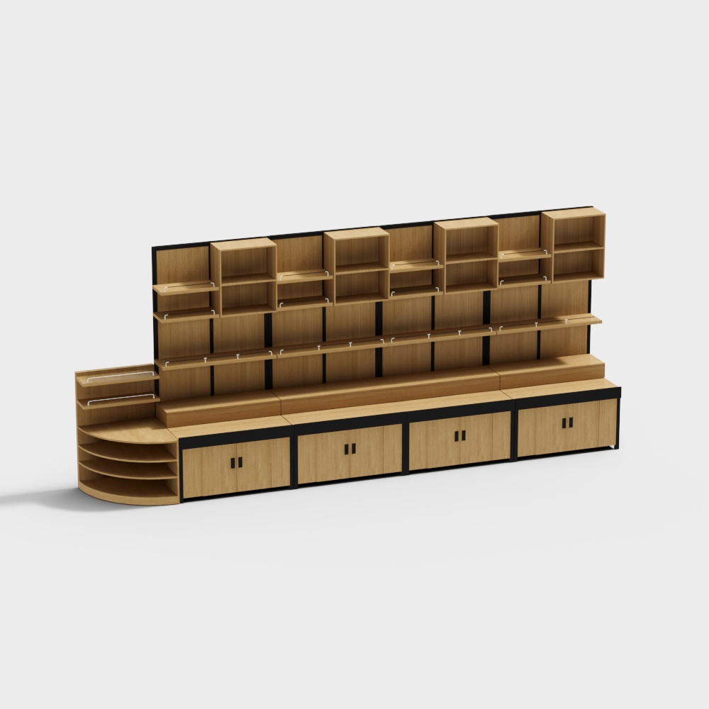 Modern wooden combination wall-mounted shelves