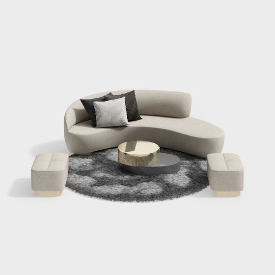 Curve Comfort 3D model - Stylish Sofa for Contemporary Spaces