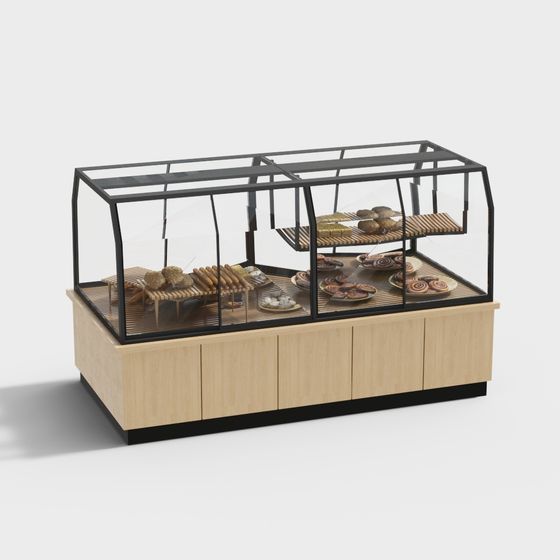 Elegant Bakery Display Case 3D model