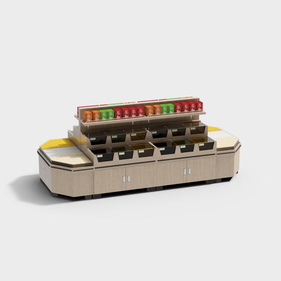 Versatile Supermarket Display Stand 3D model