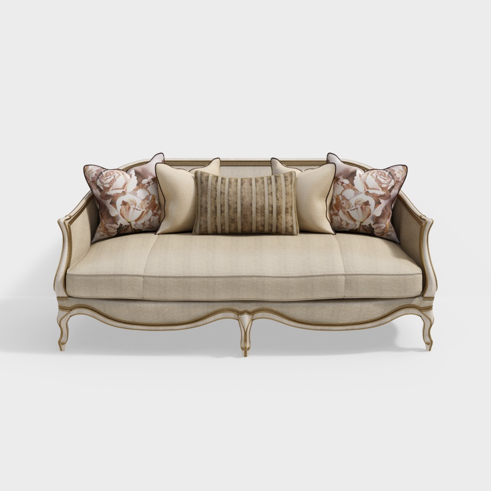 Elegant Vintage Sofa 3D model