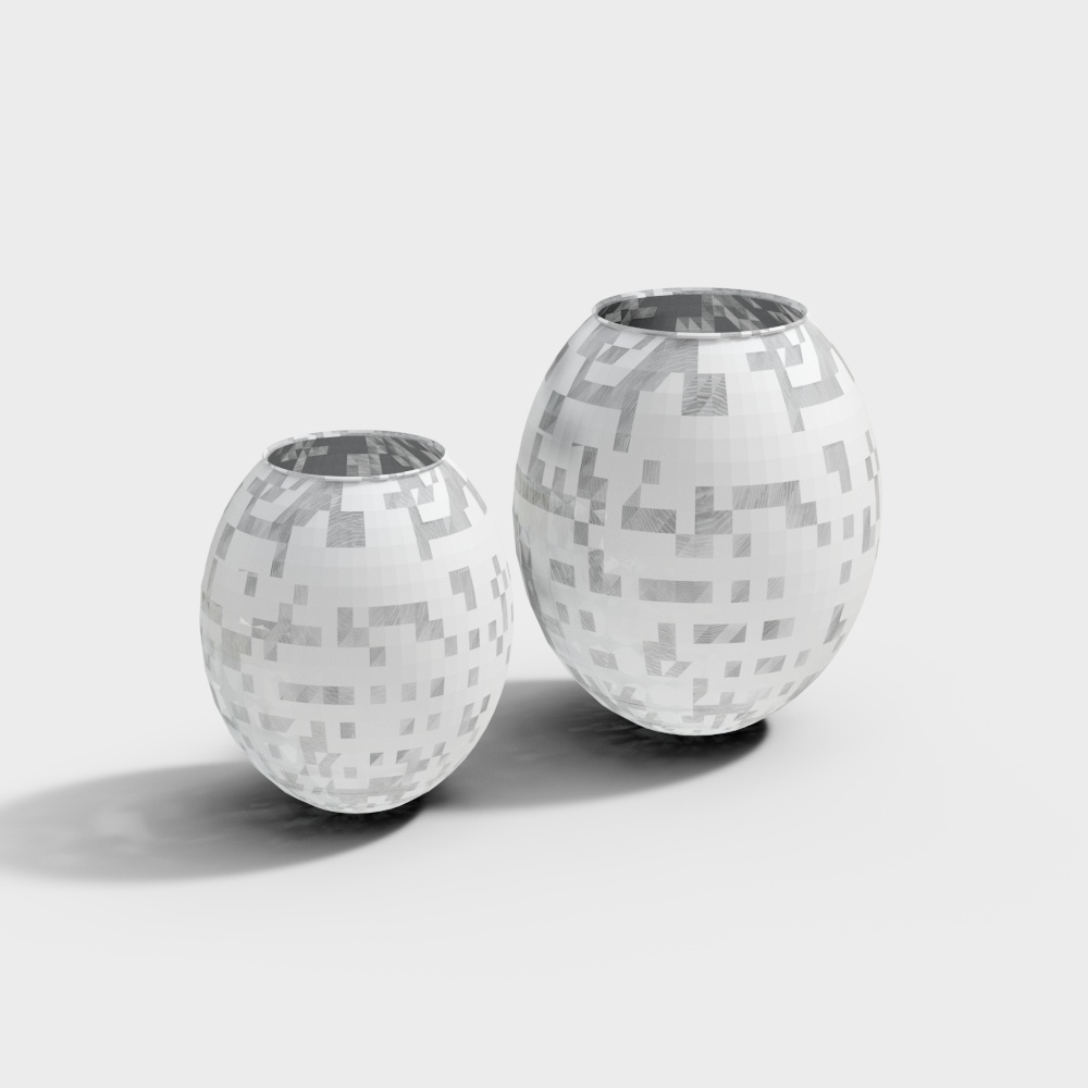 Pixel Glass Vase 3D model