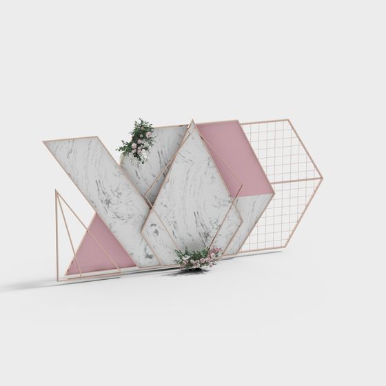 Unique Geometric 3D Model with Marble Texture