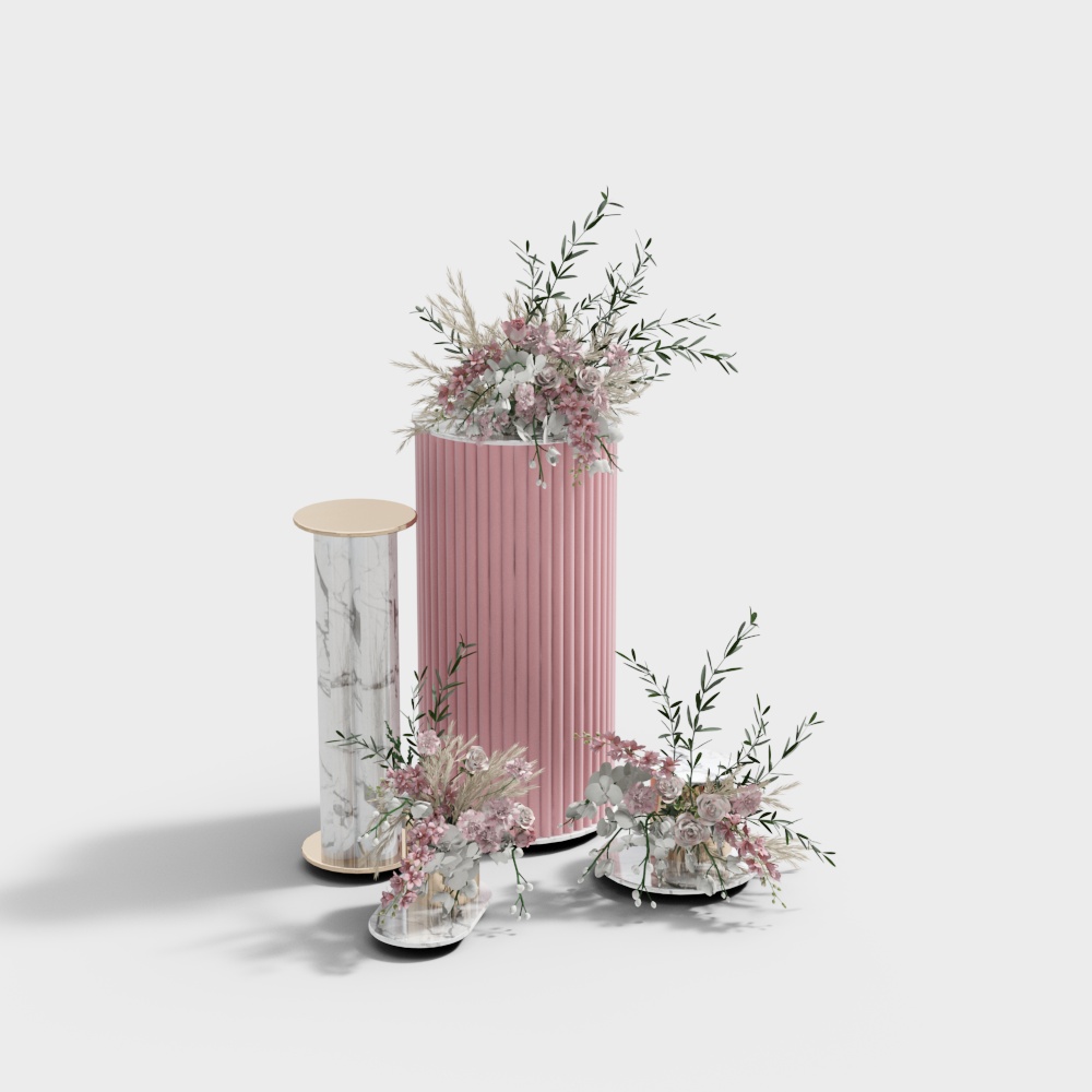 Modern flower column for outdoor wedding