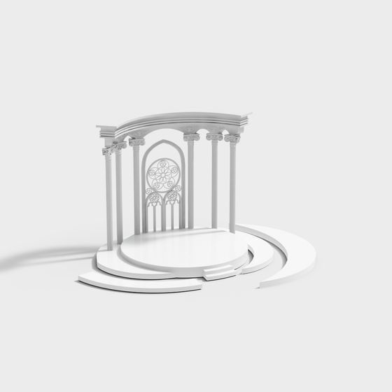Dreamlike Roman Column Stage 3D model