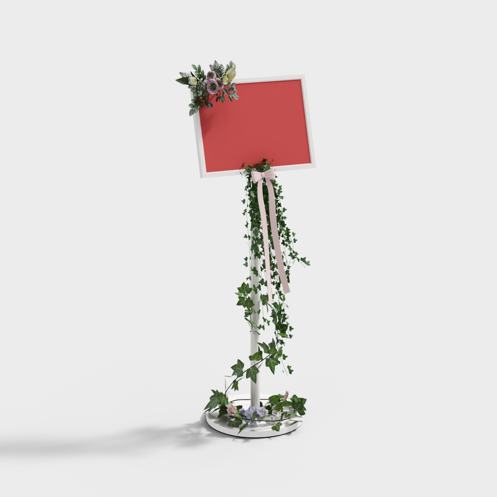 Floral Message Board 3D model