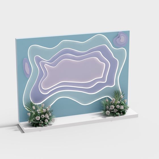 Beautiful Glistening Artistic Wall 3D model