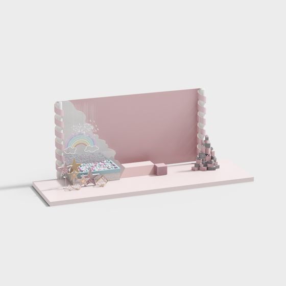 Rainbow Paradise 3D model in Low Poly Style