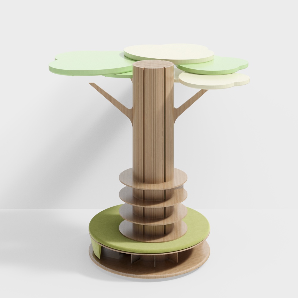 Kindergarten tree pillar bookshelf