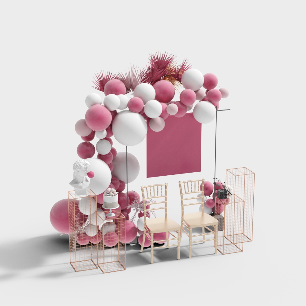 Outdoor wedding photo area decoration