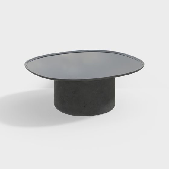 Cylindrical Glass Coffee Table 3D model