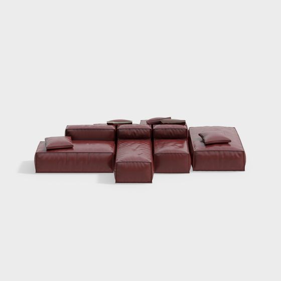 Luxurious Low-Polygon Sofa 3D model