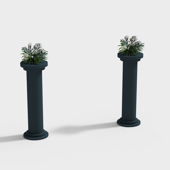 Elegant Flower Column 3D model for Modern Designs