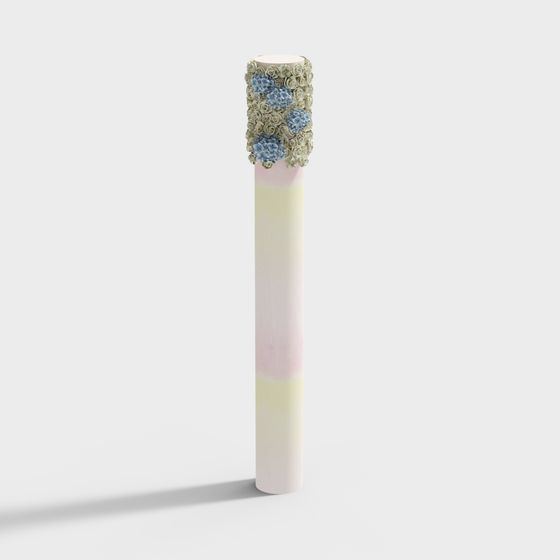 Artistic Low-Poly Flower Column 3D model