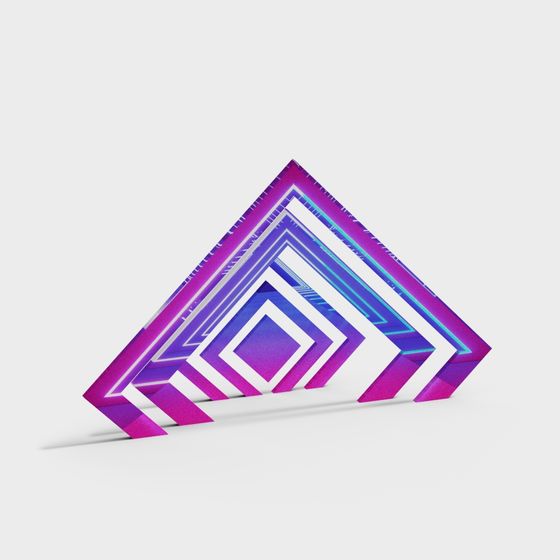 Neon Pyramid 3D Model