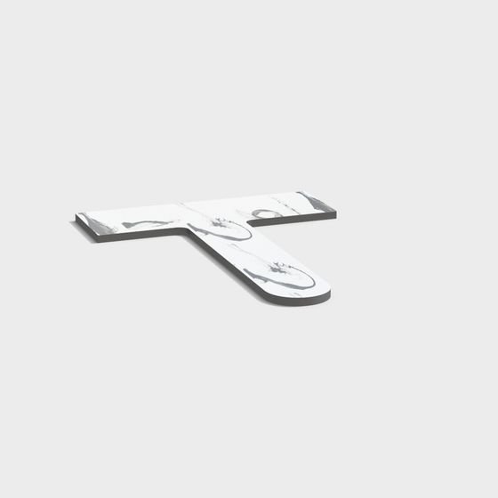Elegant Marble T-Shaped Shelf 3D model