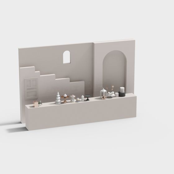 Elegant Minimalist Indoor Space 3D model