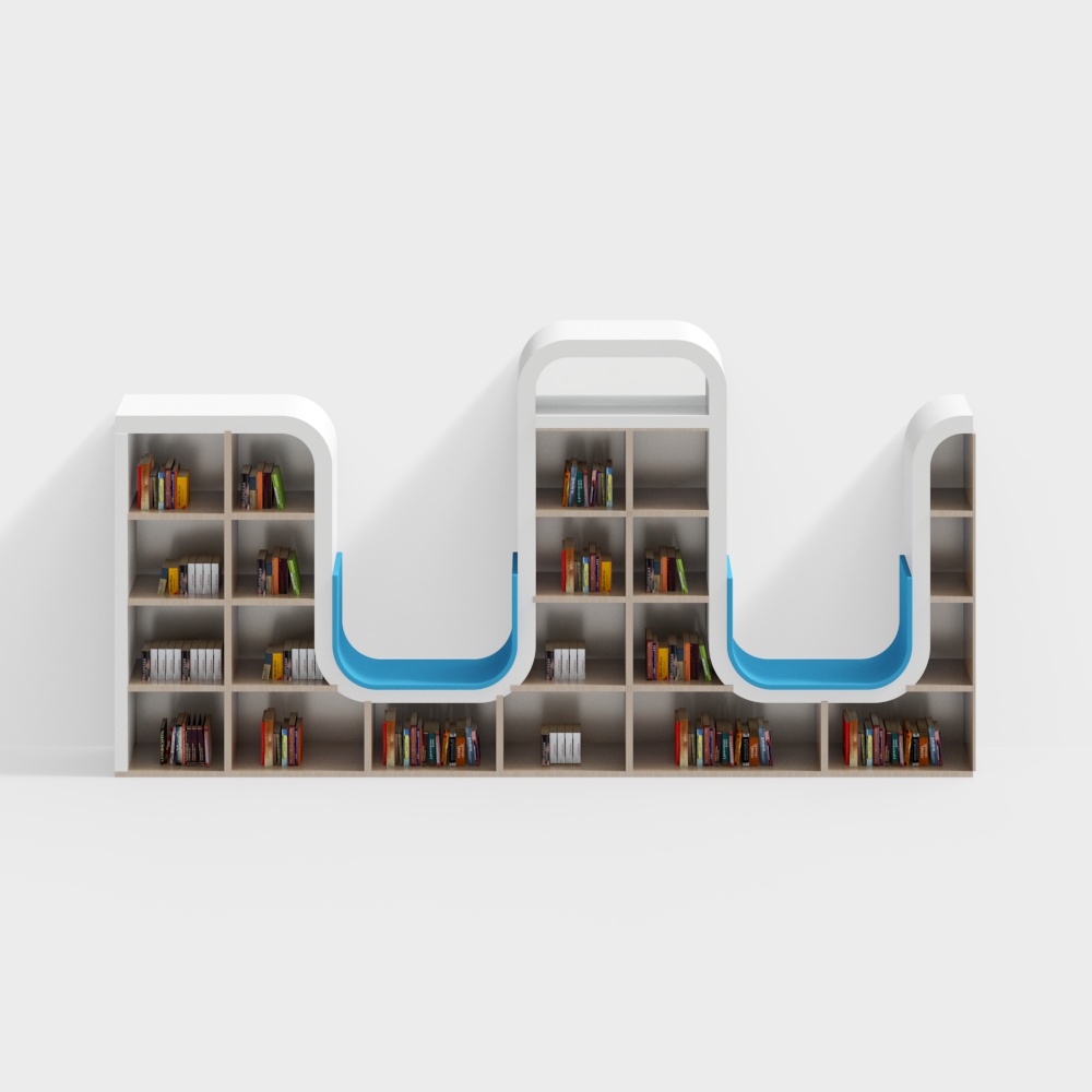 Stylish Modern Bookshelf 3D model