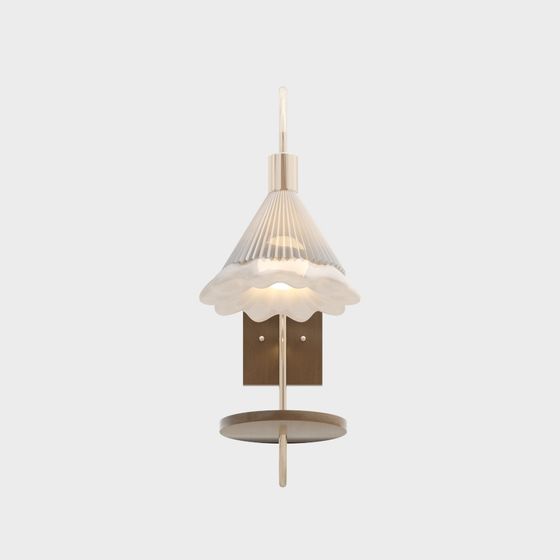 French Creamy Style Wall Lamp 3D Model