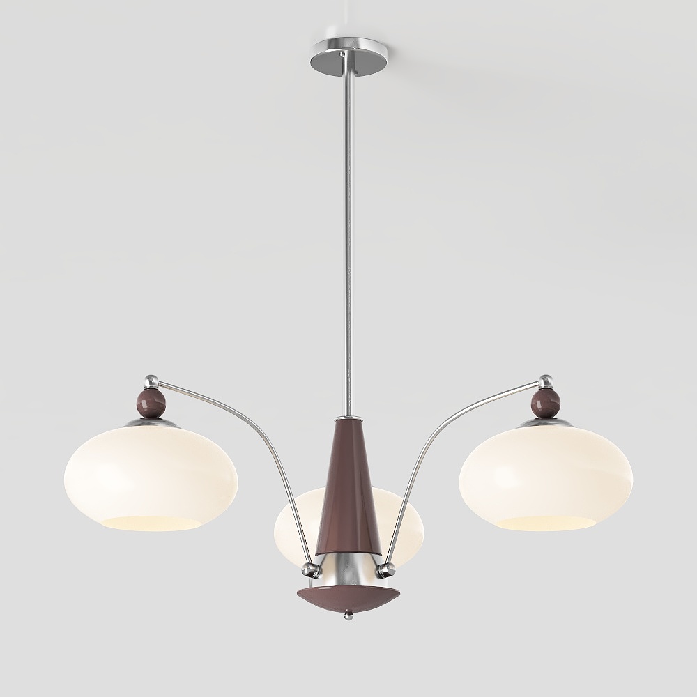 Elegant Low-Polygon Chandelier 3D Model – Vintage Modern Light