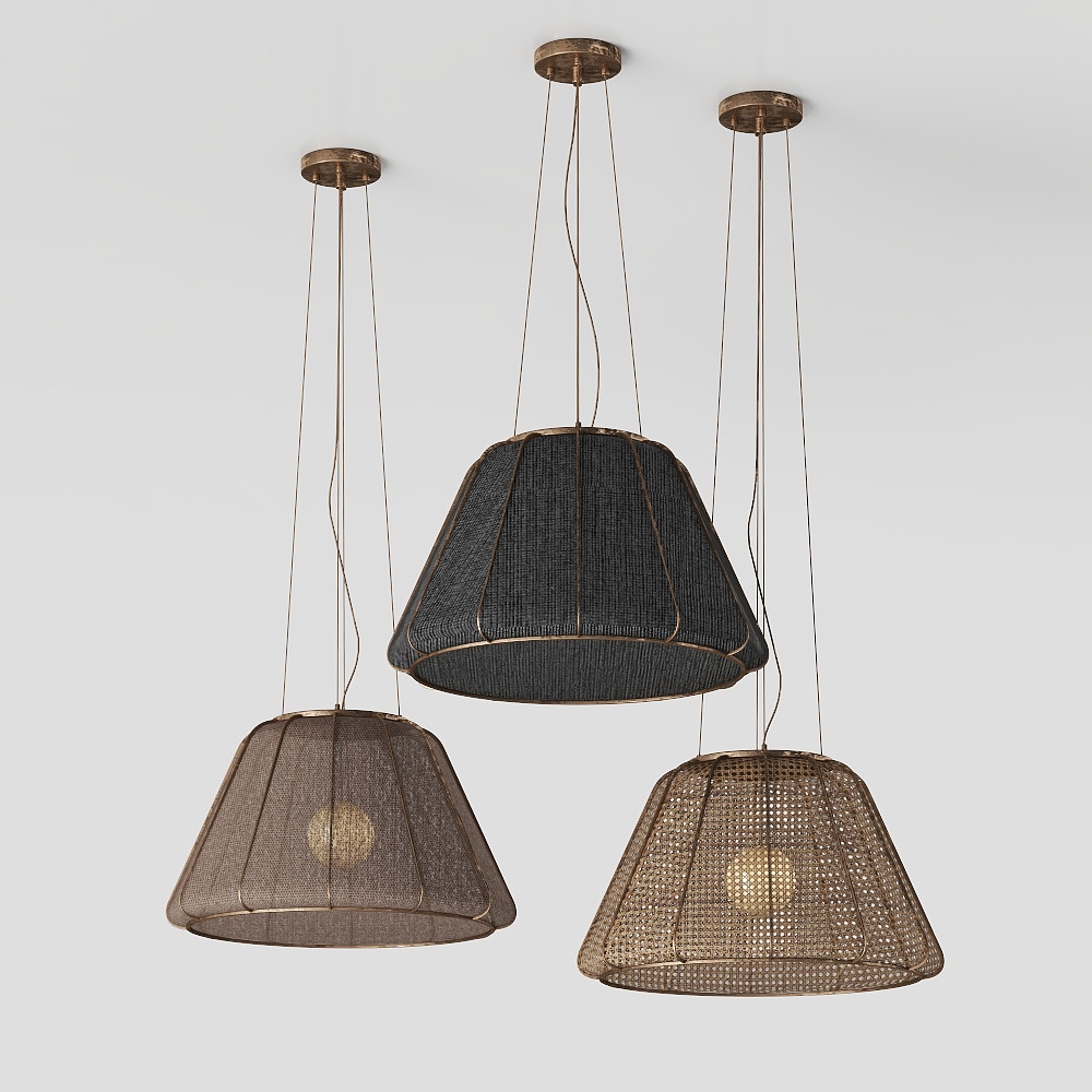 Wabi-Sabi Woven Fabric Pendant Lamp