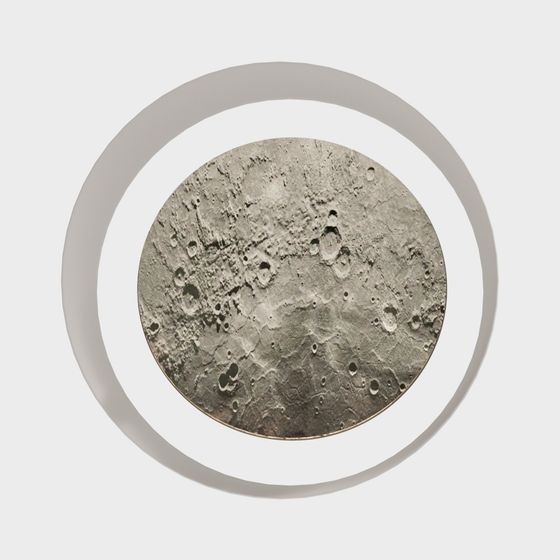 Modern Moon Wall Lamp 3D Model in Gray