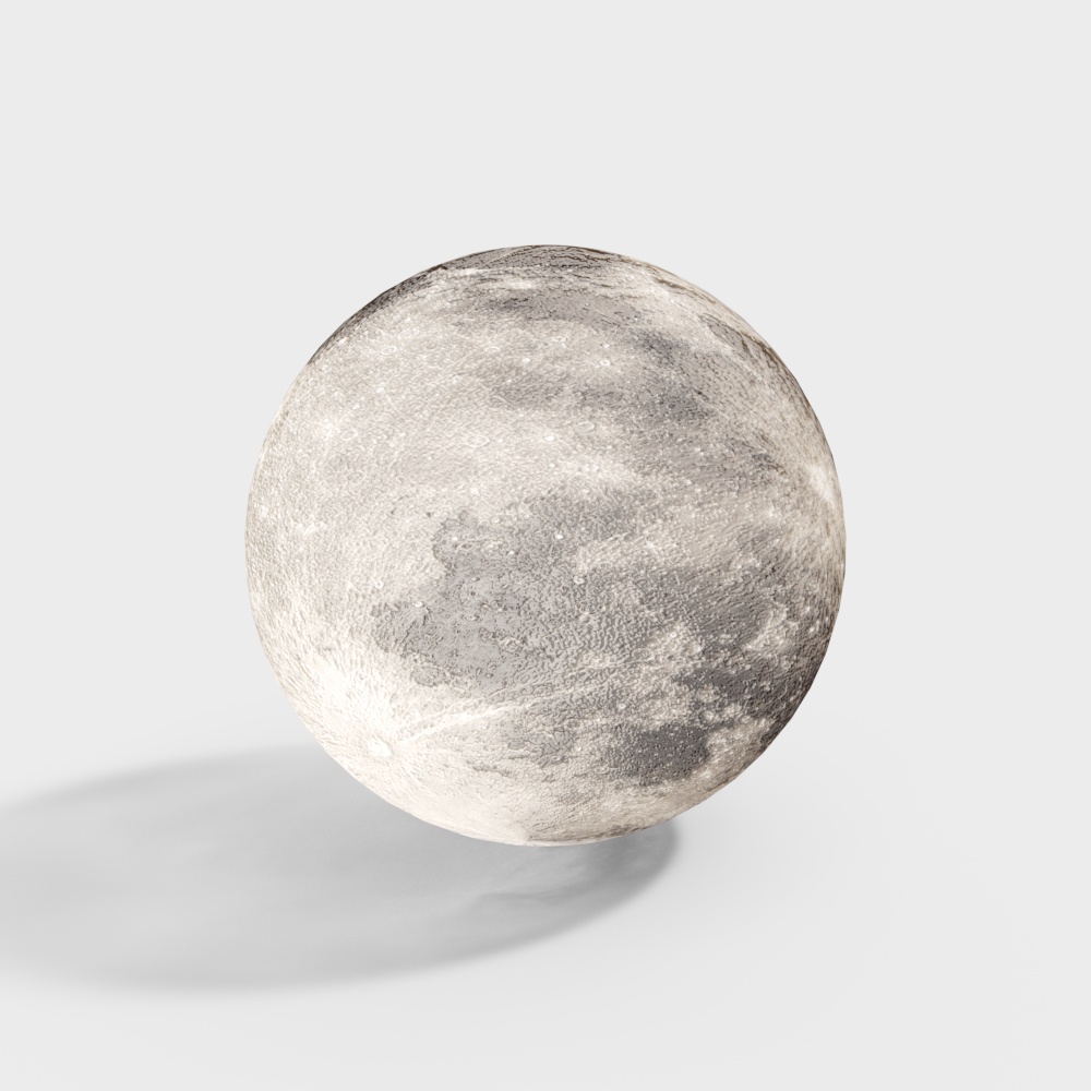 Lunar Surface Low-Polygon 3D Model – Gray Textured Terrain