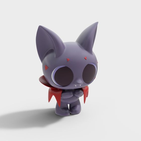 Unique Purple Ghost Cat 3D Model for Creatives