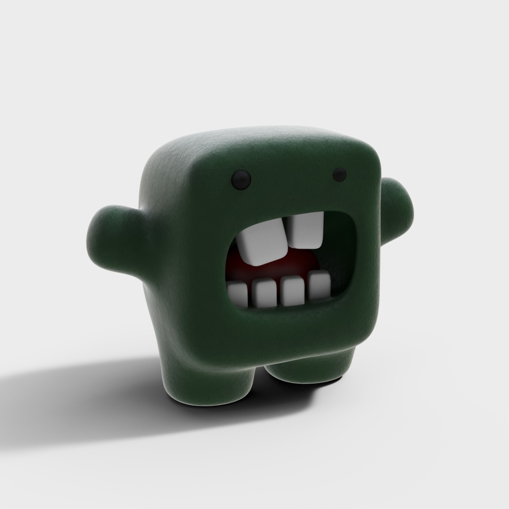 Charming Green Monster 3D model