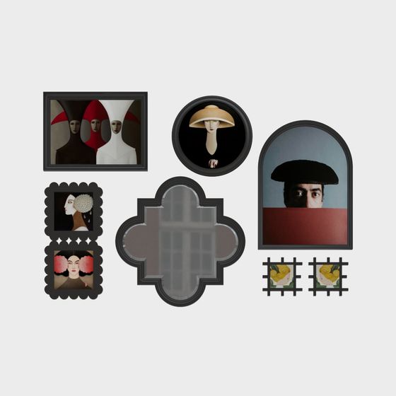 Abstract Gallery Wall 3D model for Artistic Spaces