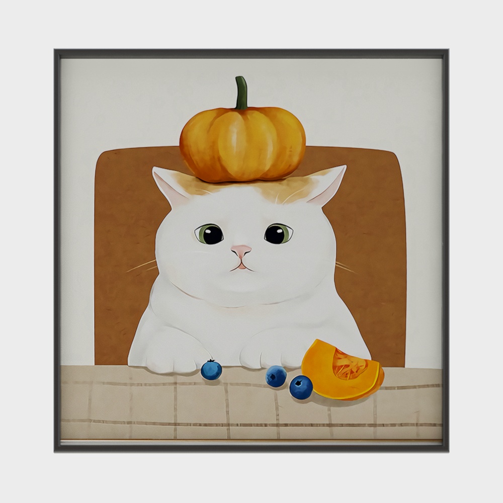 Adorable Pumpkin Cat 3D model for Halloween