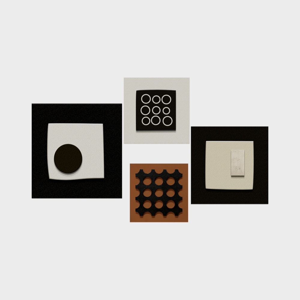 Unique Low-Poly Geometric 3D Model – Patterned Squares