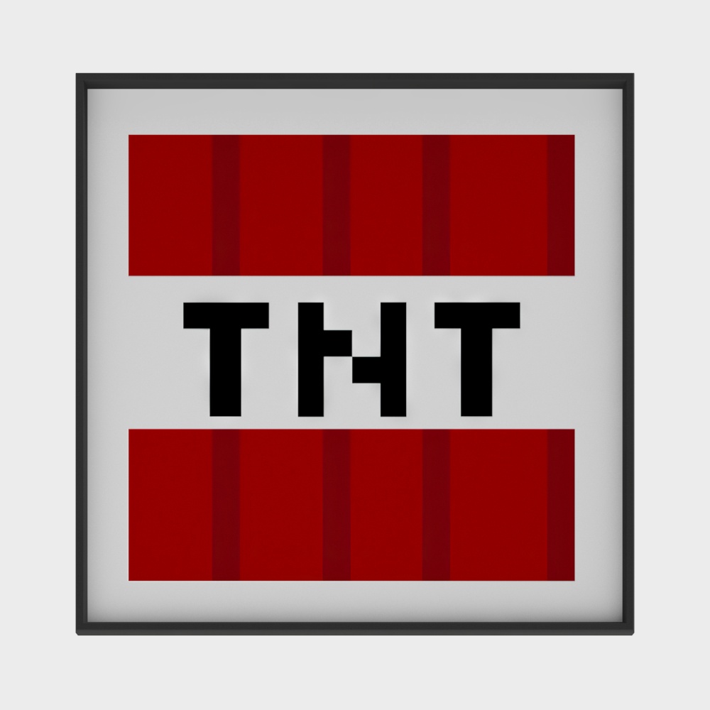Retro TNT 3D Model – Pixel Art Explosive Object