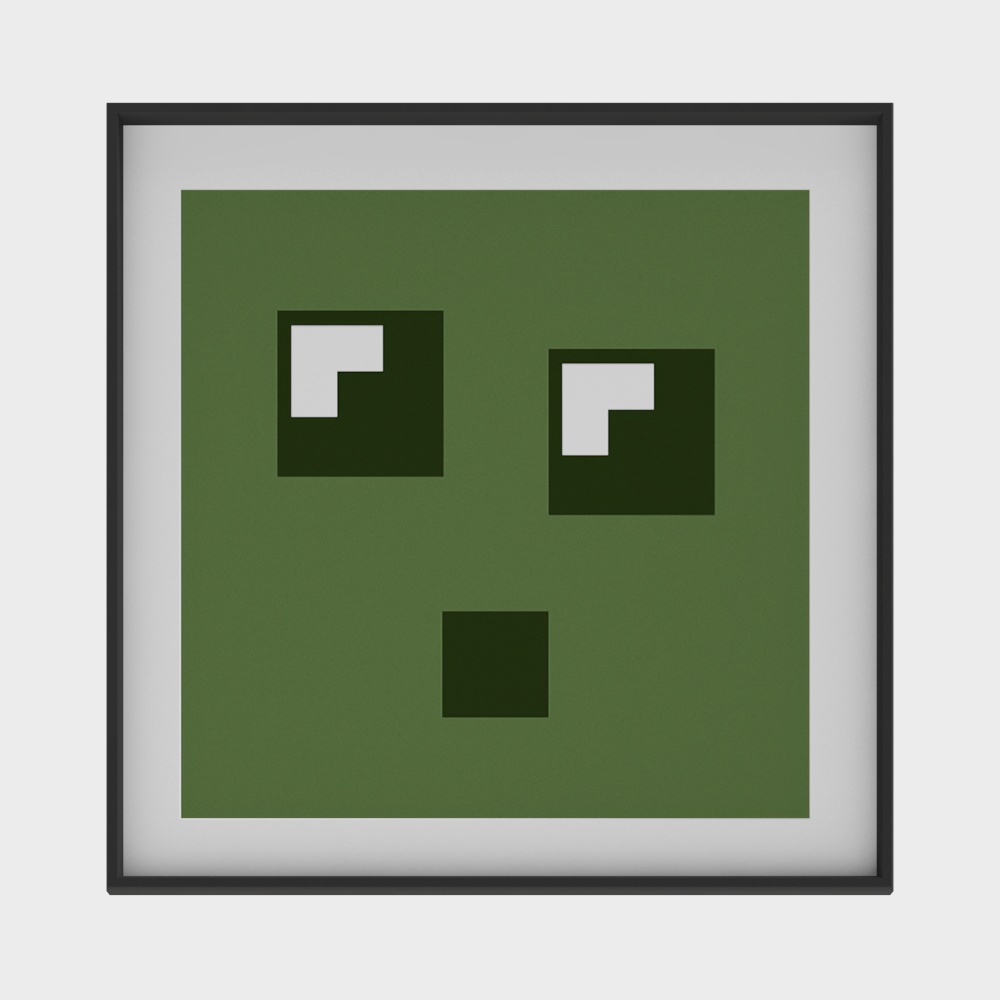 Creeper Face 3D model - Low Poly Art