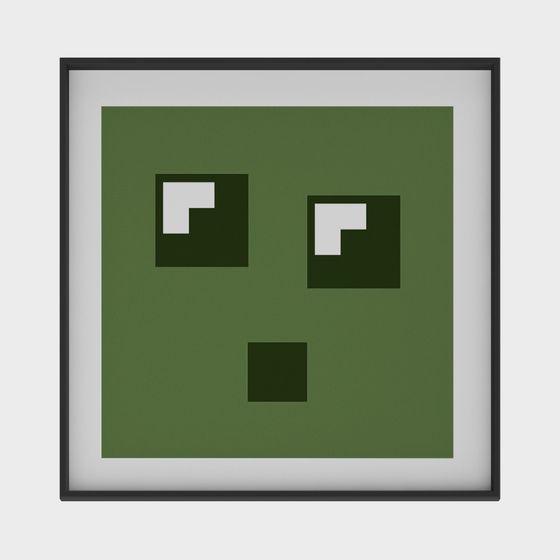 Creeper Face 3D model - Retro and Modern Fusion