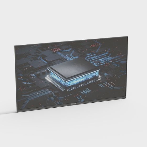 Futuristic Low Poly Electronic Screen 3D model