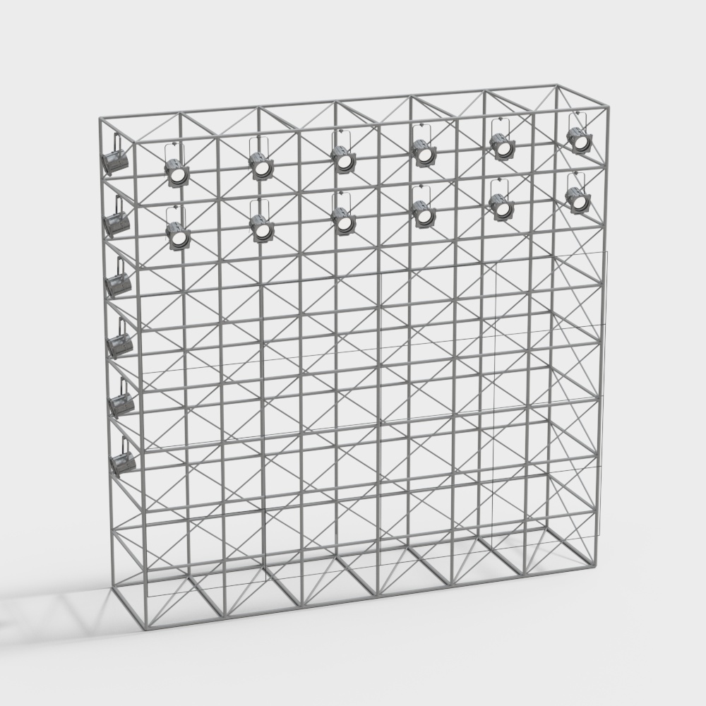 Light Grid Low-Poly 3D Model