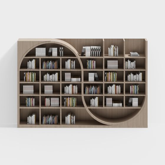 Unique Low-Polygon Bookshelf 3D model