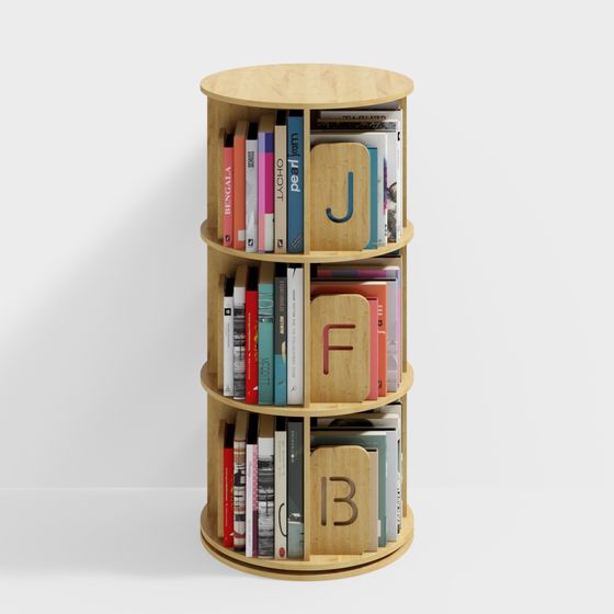 Unique Rotating Bookshelf 3D model