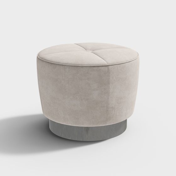 Chic Round Stool 3D Model for Contemporary Spaces