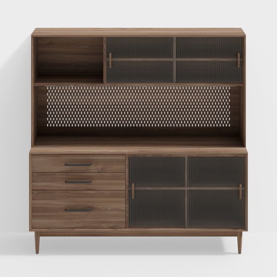Mid-Century Modern Display Cabinet 3D model