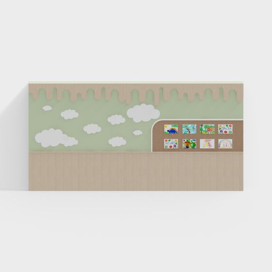 Creative Children's Gallery Wall 3D model for Imaginative Spaces