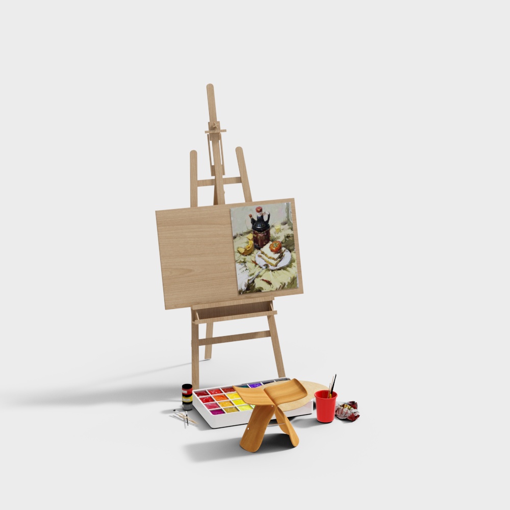 Low Polygon Artistic Studio 3D model