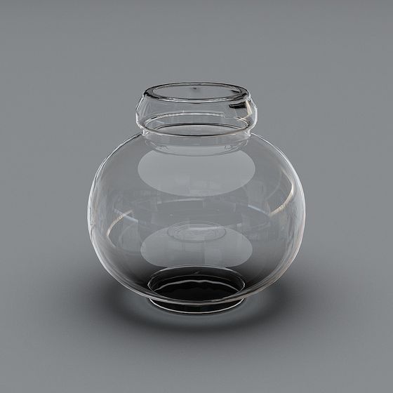 Stylish Transparent Glass Fish Tank 3D model