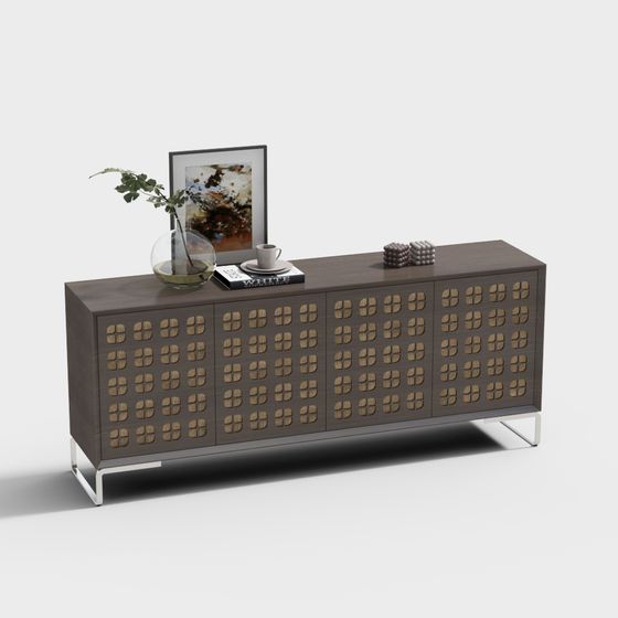 Stylish Lattice Sideboard 3D model for Modern Interiors