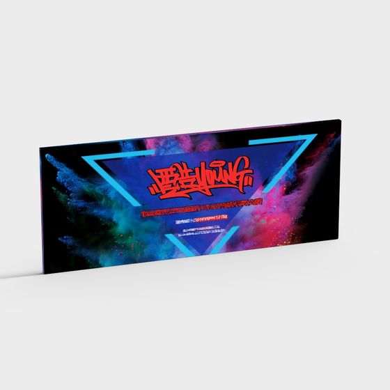 Neon Explosion Banner 3D Model