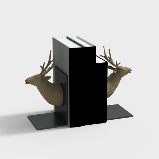 Elegant Deer Head Bookend 3D model