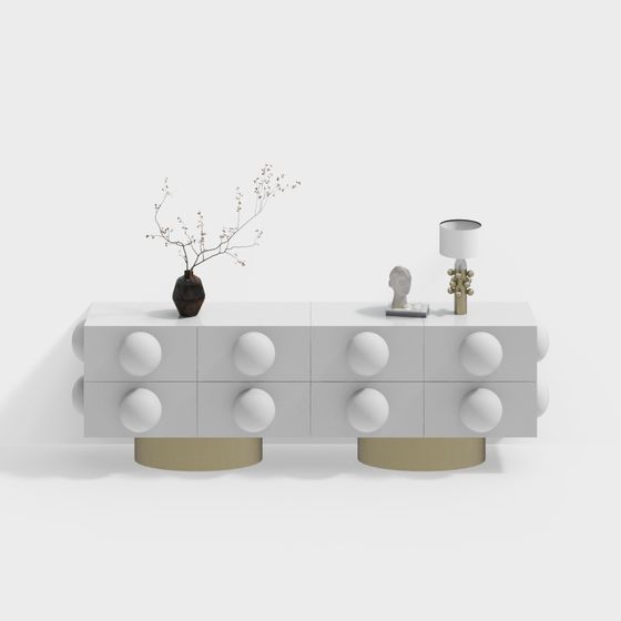 Sleek Artistic Sideboard 3D model
